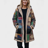 Judith - Manteau patchwork aux tons terre