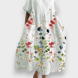 Liliane - Robe longue décontractée à fleurs