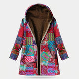 Constance - Manteau patchwork rose et turquoise