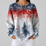 Alix - Pull de Noël bleu clair à sapin