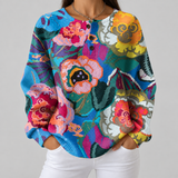 Irène - Pull à grandes fleurs
