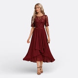 Ana - Vestido Midi com Renda Bordada