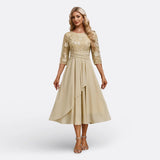 Ana - Vestido Midi com Renda Bordada