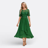 Ana - Vestido Midi com Renda Bordada