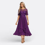 Ana - Vestido Midi com Renda Bordada