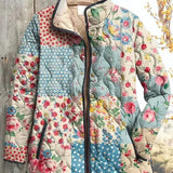 Bertille - Veste matelassée en patchwork de fleurs et de pois