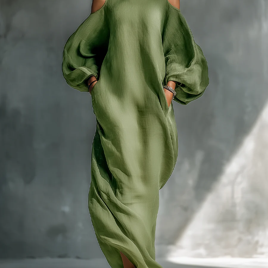 Suzanne - Robe Maxi Fluide avec Épaules Nues