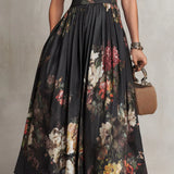 Elsa - Robe midi plissée avec motif floral