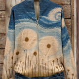 Coralie - Cardigan zippé à imprimé prairie fleurie
