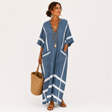 Madeleine - Kaftan Bleu Rayé