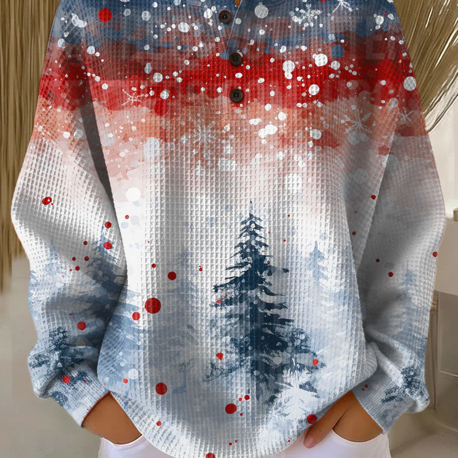 Alix - Pull de Noël bleu clair à sapin