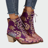 Florine - Bottines en cuir brodées