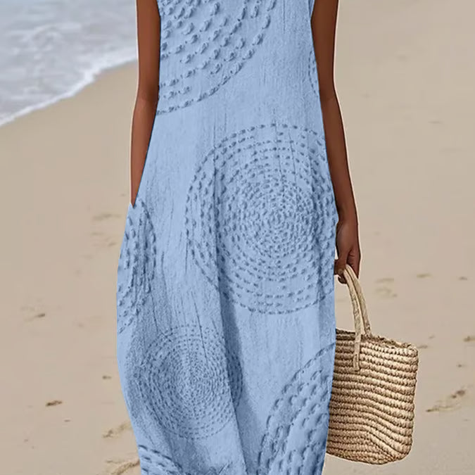 Anaïs - Robe Maxi Sans Manches Texturée