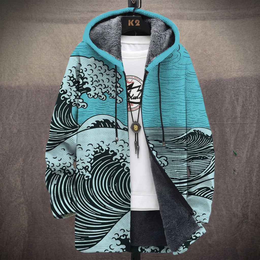 Léontine - Manteau à capuche à grande vague, quatre coloris