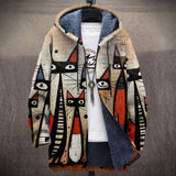 Capucine - Manteau à capuche à chats noir et blanc