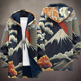 Joséphine - Manteau à capuche à vague japonaise et mont Fuji