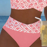 Sixtine - Bikini Deux Pièces Avec Soutien-Gorge En Découpe Et Motif Diamant