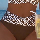 Sixtine - Bikini Deux Pièces Avec Soutien-Gorge En Découpe Et Motif Diamant