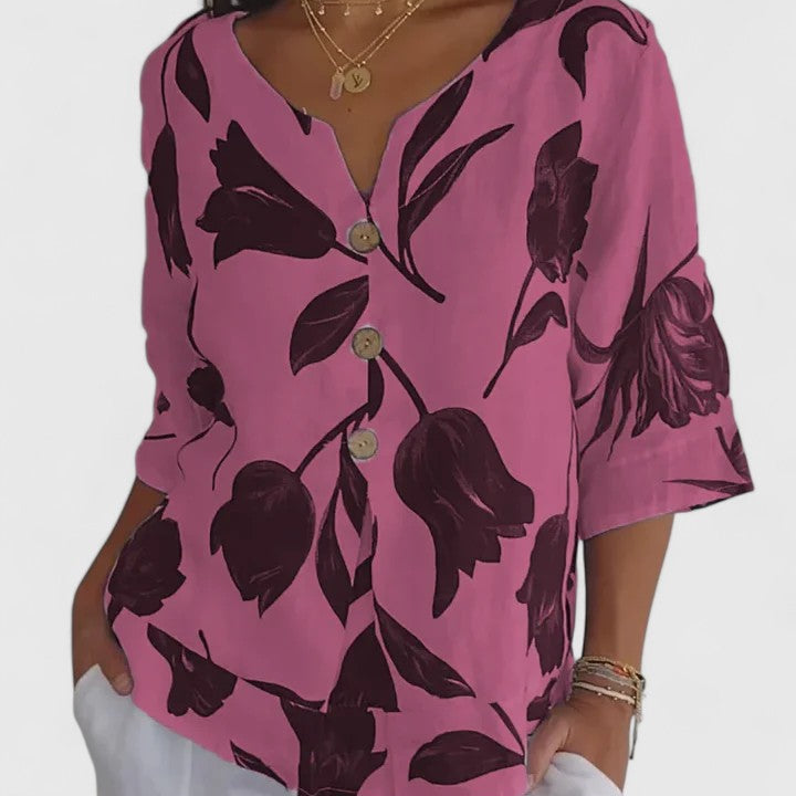 Laura - Blouse V-Neck Confortable