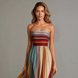 Charlotte - Robe longue colorée sans manches
