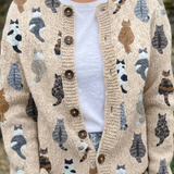 Pascaline - Cardigan douillet à imprimé de chats
