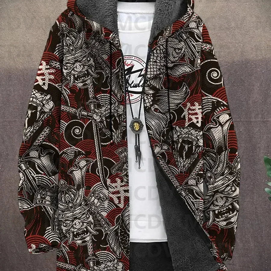 Nadine - Manteau à capuche à motifs asiatiques, neuf imprimés