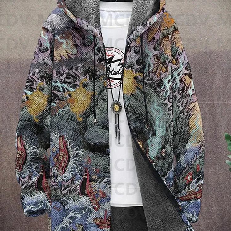 Nadine - Manteau à capuche à motifs asiatiques, neuf imprimés