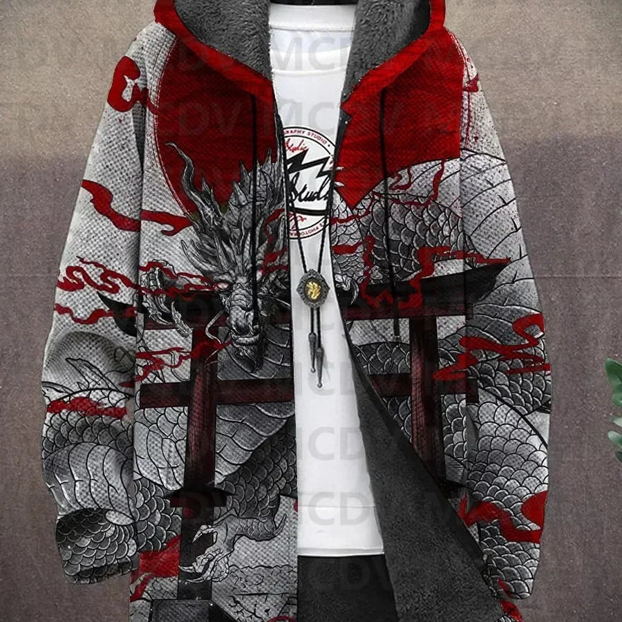 Nadine - Manteau à capuche à motifs asiatiques, neuf imprimés