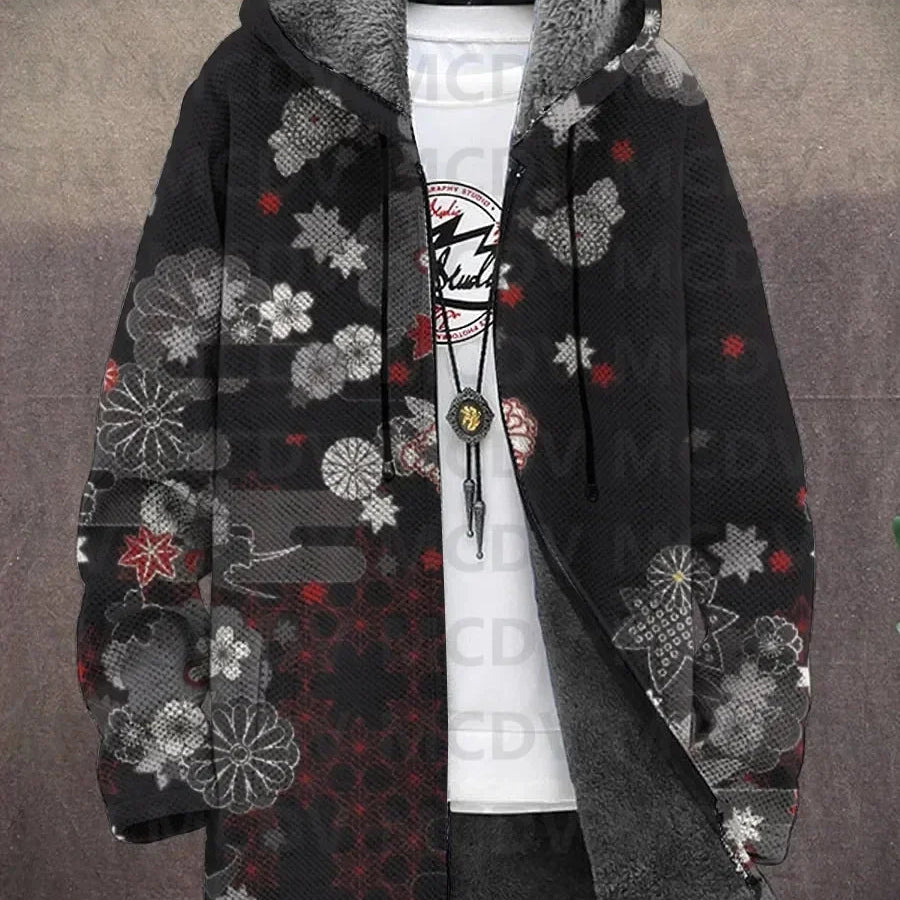 Nadine - Manteau à capuche à motifs asiatiques, neuf imprimés