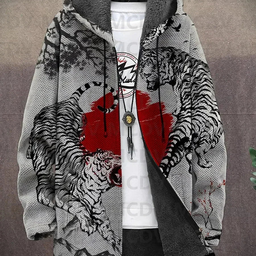 Nadine - Manteau à capuche à motifs asiatiques, neuf imprimés