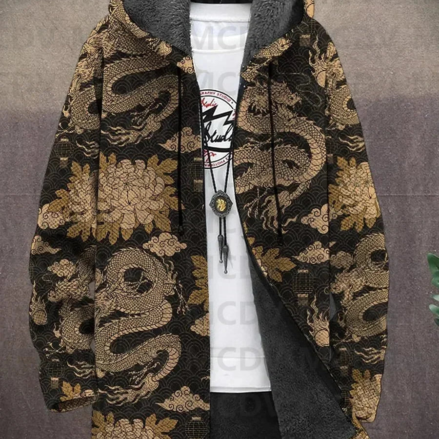 Nadine - Manteau à capuche à motifs asiatiques, neuf imprimés