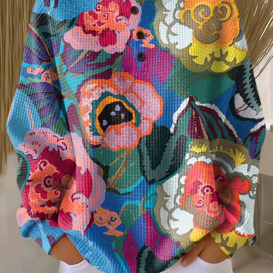 Irène - Pull à grandes fleurs