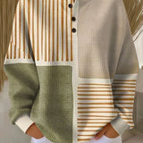 Lucie - Pull patchwork vert et jaune moutarde