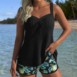 Séraphine - Tankini Rayé avec Bas de Maillot de Bain Deux Pièces