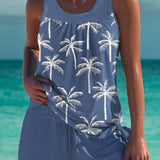 Tankini élégant Trudy avec short assorti, effet ventre plat