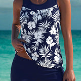 Tankini élégant Trudy avec short assorti, effet ventre plat