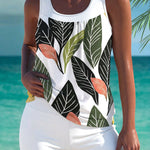 Tankini élégant Trudy avec short assorti, effet ventre plat