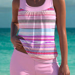 Tankini élégant Trudy avec short assorti, effet ventre plat