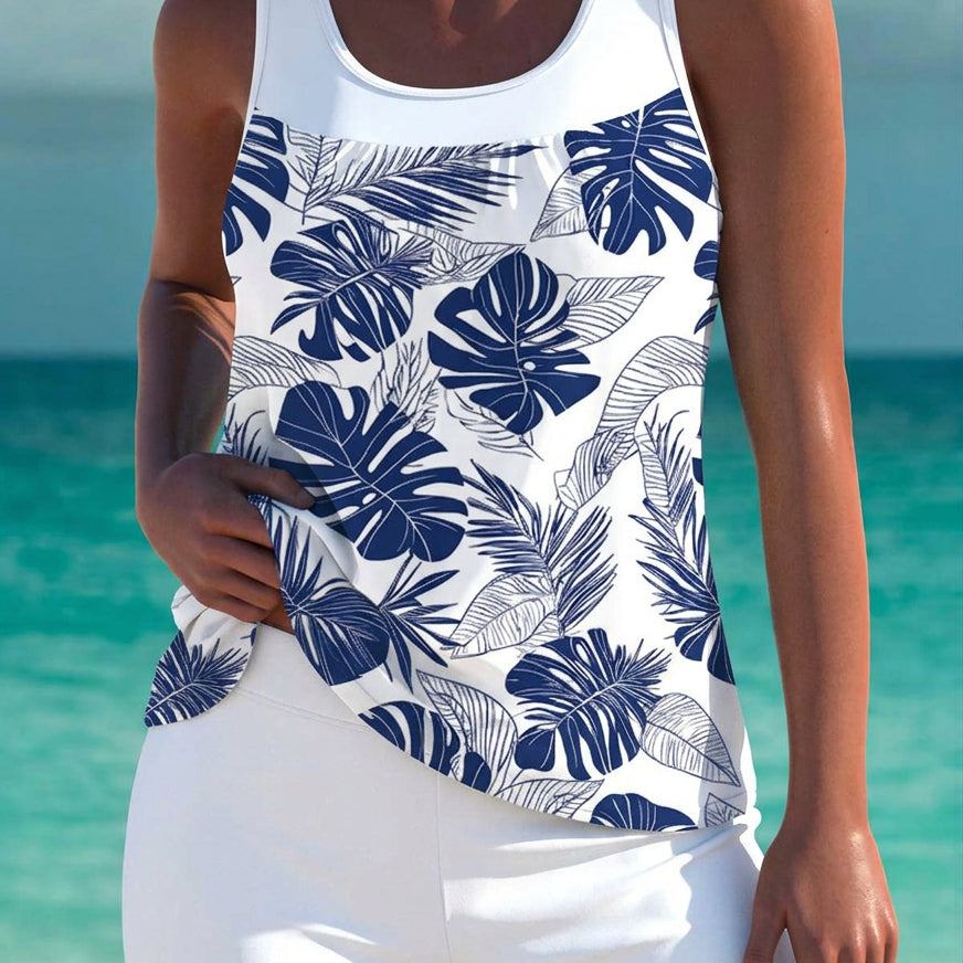 Tankini élégant Trudy avec short assorti, effet ventre plat