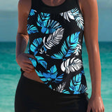 Tankini élégant Trudy avec short assorti, effet ventre plat
