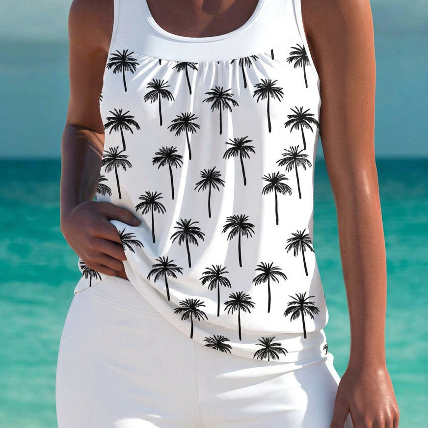 Tankini élégant Trudy avec short assorti, effet ventre plat