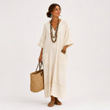 Gertrude - Kaftan Beige Rayé