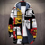 Geneviève - Manteau à capuche à chats façon Mondrian