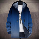 Blandine - Manteau à capuche en dégradé bleu marine