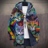 Claudine - Manteau à capuche à portraits de chats