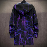 Bérengère - Manteau à capuche à motif circuit violet