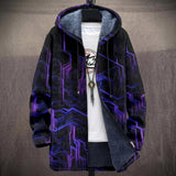 Bérengère - Manteau à capuche à motif circuit violet