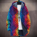 Esther - Manteau à capuche à pois arc-en-ciel