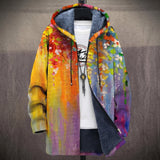 Agnès - Manteau à capuche à peinture florale multicolore