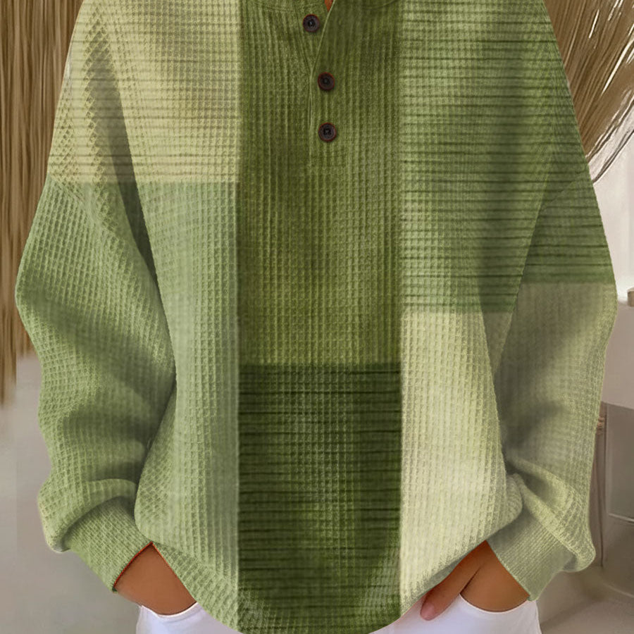 Noémie - Pull patchwork dans les tons verts
